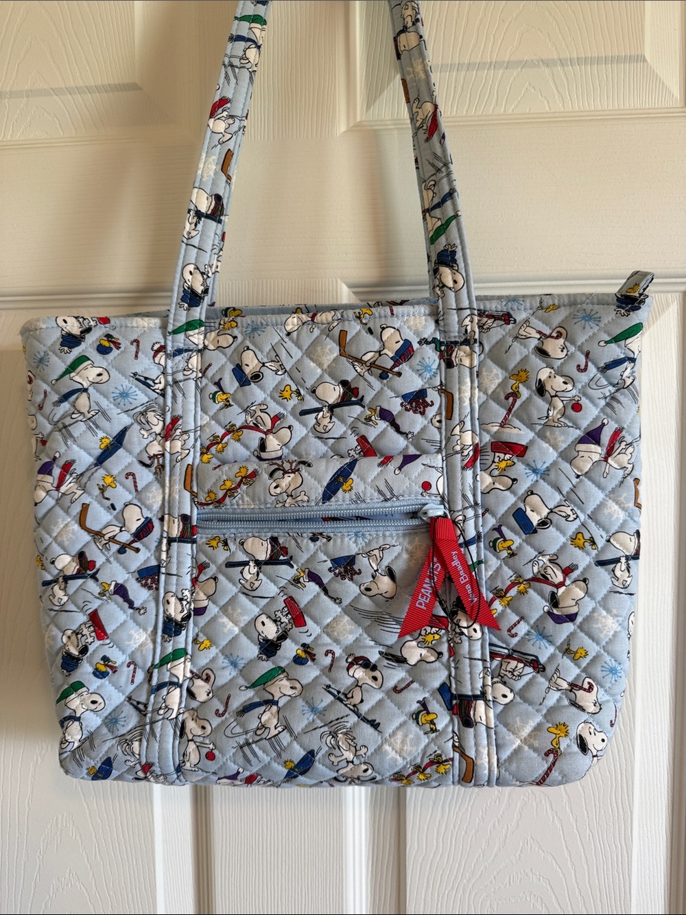 Vera Bradley Light Blue Quilted Snoopy & Woodstock Tote